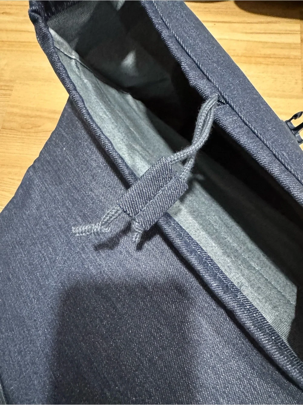 Jean Paul Gaultier Navy Canvas Roll-Top Backpack with Contrast Stitching